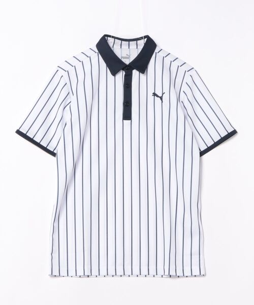 PUMA(プーマ)の「PUMA プーマ メンズ ゴルフ ストレッチ カノコ ストライプ AOP 半袖 ポロシャツ(ポロシャツ・メンズ・ダークネイビー/ホワイト系その他/グリーン・LARGE/MEDIUM/SMALL/XX-LARGE/X-LARGE)」の7枚目の写真