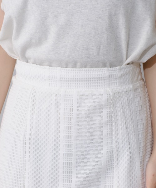 Kastane（カスタネ）の「【2サイズ展開】ハシゴレースシアーIラインスカート（スカート・レディース・ブラック/オフホワイト・0/1）」の11枚目の写真