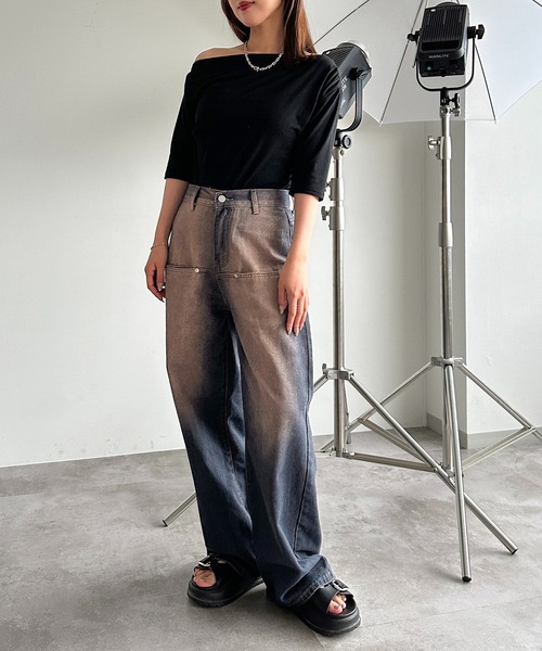 apres jour mignon(アプレジュールミニョン)の「ワンショルカットソー【ZOZOTOWN限定アイテム】(Tシャツ/カットソー・レディース・グレイッシュベージュ/ブラック/チャコールグレー/ブラック系その他/グレー系その他/その他・フリー/X-LARGE)」の11枚目の写真
