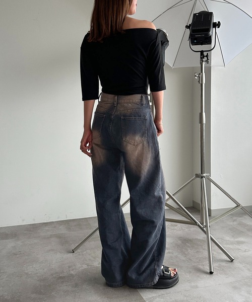 apres jour mignon(アプレジュールミニョン)の「ワンショルカットソー【ZOZOTOWN限定アイテム】(Tシャツ/カットソー・レディース・グレイッシュベージュ/ブラック/チャコールグレー/ブラック系その他/グレー系その他/その他・フリー/X-LARGE)」の13枚目の写真