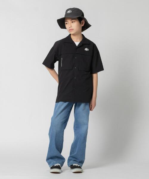 CAMP7(キャンプセブン)の「CAMP7(キャンプ7)【水陸両用】ベンチレーション半袖シャツ(シャツ/ブラウス・キッズ・ベージュ/ブラック・120/130/140/150/160)」の8枚目の写真