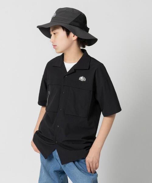CAMP7(キャンプセブン)の「CAMP7(キャンプ7)【水陸両用】ベンチレーション半袖シャツ(シャツ/ブラウス・キッズ・ベージュ/ブラック・120/130/140/150/160)」の7枚目の写真