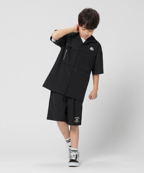 CAMP7(キャンプセブン)の「CAMP7(キャンプ7)【水陸両用】ベンチレーション半袖シャツ(シャツ/ブラウス・キッズ・ベージュ/ブラック・120/130/140/150/160)」の4枚目の写真
