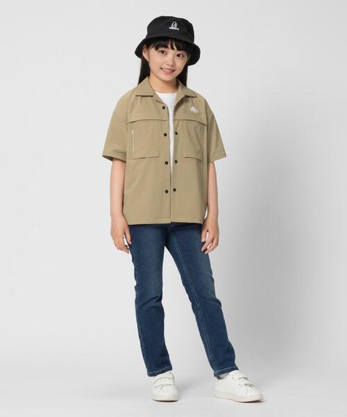 CAMP7(キャンプセブン)の「CAMP7(キャンプ7)【水陸両用】ベンチレーション半袖シャツ(シャツ/ブラウス・キッズ・ベージュ/ブラック・120/130/140/150/160)」の21枚目の写真