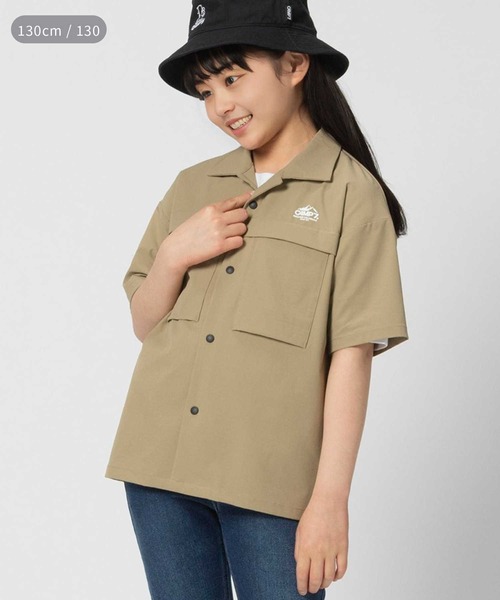CAMP7(キャンプセブン)の「CAMP7(キャンプ7)【水陸両用】ベンチレーション半袖シャツ(シャツ/ブラウス・キッズ・ベージュ/ブラック・120/130/140/150/160)」の2枚目の写真