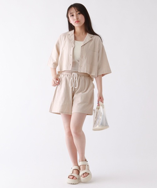 repipi armario（レピピ アルマリオ）の「ルーズカイキンシャツ（シャツ/ブラウス・キッズ・ベージュ/ライム・SMALL/MEDIUM/LARGE）」の4枚目の写真