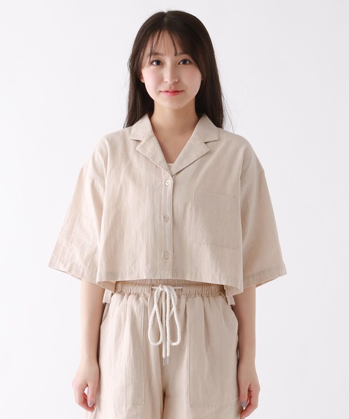 repipi armario（レピピ アルマリオ）の「ルーズカイキンシャツ（シャツ/ブラウス・キッズ・ベージュ/ライム・SMALL/MEDIUM/LARGE）」の7枚目の写真