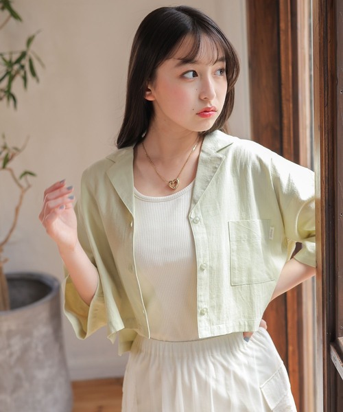 repipi armario（レピピ アルマリオ）の「ルーズカイキンシャツ（シャツ/ブラウス・キッズ・ベージュ/ライム・SMALL/MEDIUM/LARGE）」の22枚目の写真