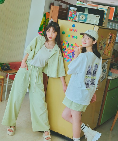 repipi armario（レピピ アルマリオ）の「ルーズカイキンシャツ（シャツ/ブラウス・キッズ・ベージュ/ライム・SMALL/MEDIUM/LARGE）」の21枚目の写真