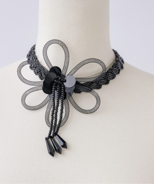 musubore(ムスボレ)の「【 select 】flower beads choker / フラワービーズチョーカー(チョーカー・レディース・ブラック・FREE)」の5枚目の写真