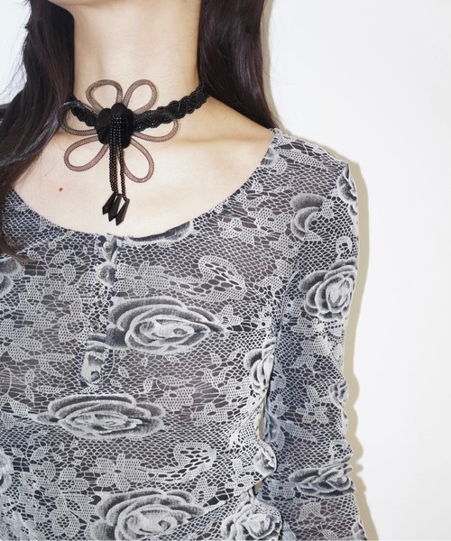 musubore(ムスボレ)の「【 select 】flower beads choker / フラワービーズチョーカー(チョーカー・レディース・ブラック・FREE)」の22枚目の写真