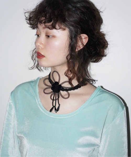 musubore(ムスボレ)の「【 select 】flower beads choker / フラワービーズチョーカー(チョーカー・レディース・ブラック・FREE)」の15枚目の写真