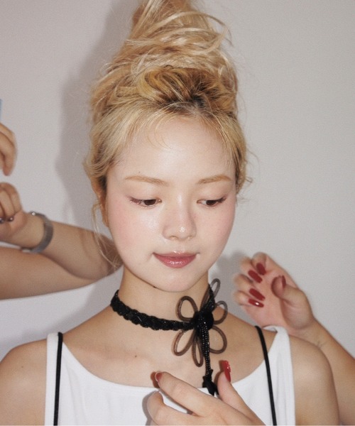 musubore(ムスボレ)の「【 select 】flower beads choker / フラワービーズチョーカー(チョーカー・レディース・ブラック・FREE)」の11枚目の写真
