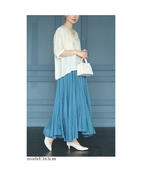 Sawa a la mode(サワアラモード)の「草花刺繍シャツブラウス(シャツ/ブラウス・レディース・アイボリー/グリーン/レッド・FREE)」の18枚目の写真