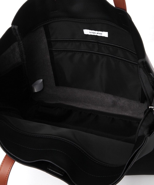 GLOBAL WORK（グローバルワーク）の「軽量ジャストポケット/2Room トート/115586（トートバッグ・メンズ・グレー/ブラック/ベージュ/ネイビー/アイボリー/ブラック系その他・FREE）」の9枚目の写真