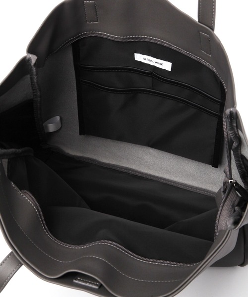 GLOBAL WORK（グローバルワーク）の「軽量ジャストポケット/2Room トート/115586（トートバッグ・メンズ・グレー/ブラック/ベージュ/ネイビー/アイボリー/ブラック系その他・FREE）」の15枚目の写真