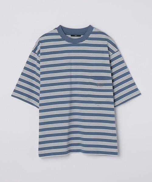 SHIPS(シップス)の「SHIPS: ランダム ボーダー Tシャツ(Tシャツ/カットソー・メンズ・ダークグリーン/ブラック/ライトブルー/ベージュ・SMALL/MEDIUM/LARGE)」の9枚目の写真