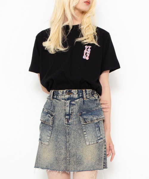 PUNYUS(プニュズ)の「デニムカーゴミニスカート(デニムスカート・レディース・ブルー/ライトブルー・4/3/2/1)」の11枚目の写真