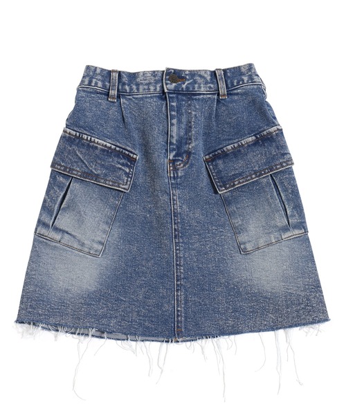 PUNYUS(プニュズ)の「デニムカーゴミニスカート(デニムスカート・レディース・ブルー/ライトブルー・4/3/2/1)」の15枚目の写真
