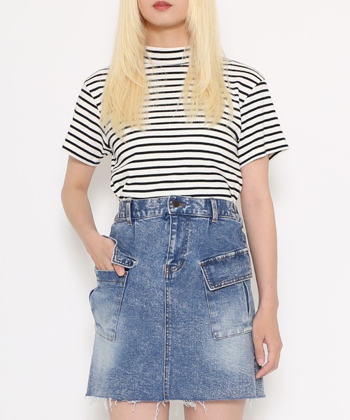 PUNYUS(プニュズ)の「デニムカーゴミニスカート(デニムスカート・レディース・ブルー/ライトブルー・4/3/2/1)」の21枚目の写真