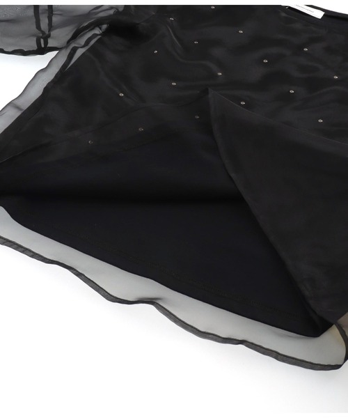 Settimissimo（セッティミッシモ）の「スタッズデザイン ランタンスリーブ オーガンジー トップス（Tシャツ/カットソー・レディース・オフホワイト/ブラック・FREE）」の21枚目の写真