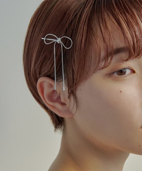 GOLDY（ゴールディ）の「コード ミニ リボン へアカフ & ヘアピン（その他ヘアアクセサリー・レディース・ゴールド/シルバー/ブラック・FREE）」の3枚目の写真