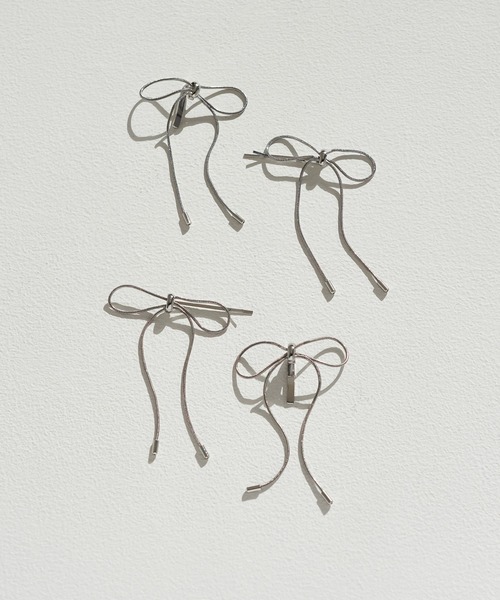 GOLDY（ゴールディ）の「コード ミニ リボン へアカフ & ヘアピン（その他ヘアアクセサリー・レディース・ゴールド/シルバー/ブラック・FREE）」の4枚目の写真