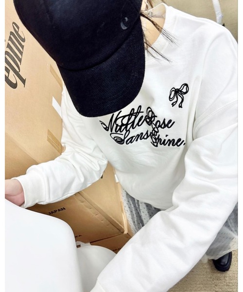 epine（エピヌ）の「ribbon Nulle rose sans epine sweat（スウェット・レディース・ホワイト×ピンク/ホワイト×ブラック/ピンク・FREE）」の22枚目の写真