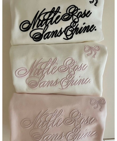 epine（エピヌ）の「ribbon Nulle rose sans epine sweat（スウェット・レディース・ホワイト×ピンク/ホワイト×ブラック/ピンク・FREE）」の13枚目の写真