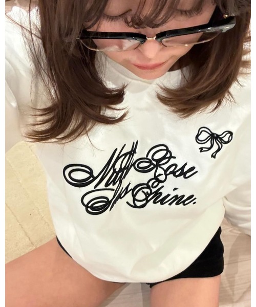 epine（エピヌ）の「ribbon Nulle rose sans epine sweat（スウェット・レディース・ホワイト×ピンク/ホワイト×ブラック/ピンク・FREE）」の16枚目の写真