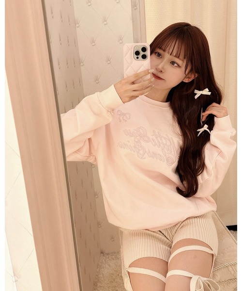 epine（エピヌ）の「ribbon Nulle rose sans epine sweat（スウェット・レディース・ホワイト×ピンク/ホワイト×ブラック/ピンク・FREE）」の11枚目の写真