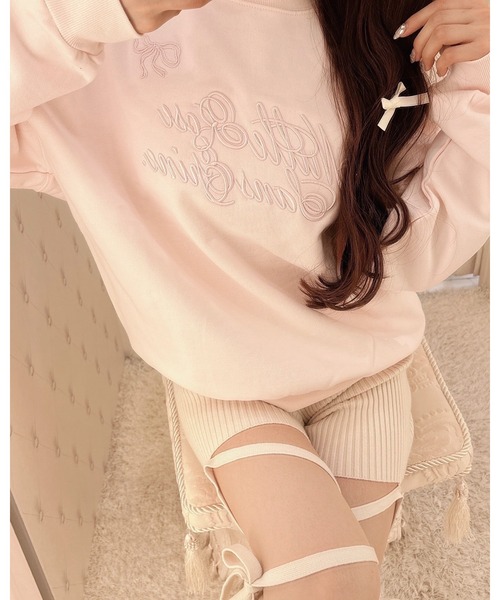epine（エピヌ）の「ribbon Nulle rose sans epine sweat（スウェット・レディース・ホワイト×ピンク/ホワイト×ブラック/ピンク・FREE）」の12枚目の写真