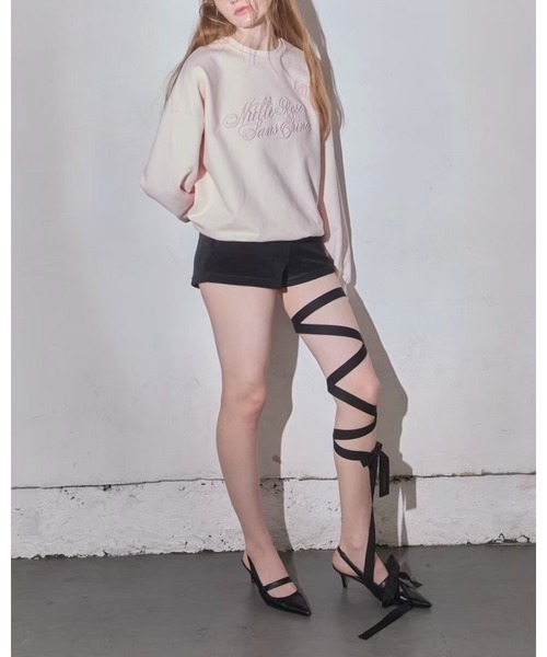 epine（エピヌ）の「ribbon Nulle rose sans epine sweat（スウェット・レディース・ホワイト×ピンク/ホワイト×ブラック/ピンク・FREE）」の7枚目の写真