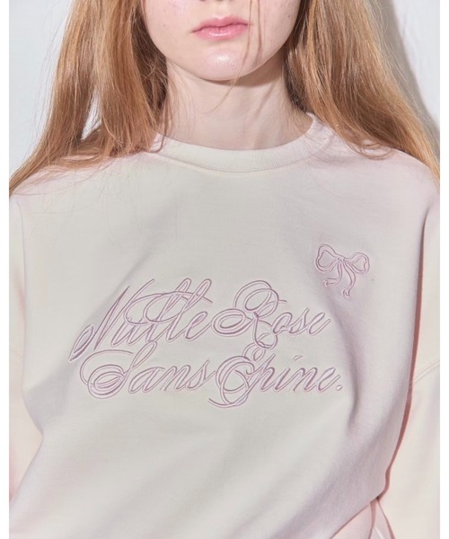epine（エピヌ）の「ribbon Nulle rose sans epine sweat（スウェット・レディース・ホワイト×ピンク/ホワイト×ブラック/ピンク・FREE）」の5枚目の写真