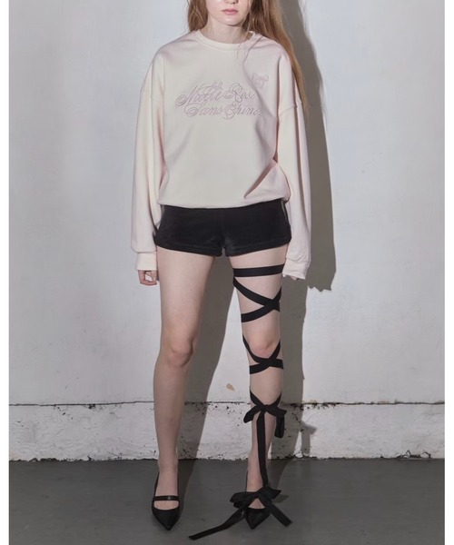 epine（エピヌ）の「ribbon Nulle rose sans epine sweat（スウェット・レディース・ホワイト×ピンク/ホワイト×ブラック/ピンク・FREE）」の9枚目の写真