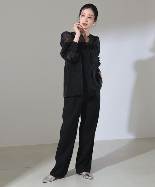 Demi-Luxe BEAMS（デミルクス ビームス）の「シアー オーガンジーブラウス（シャツ/ブラウス・レディース・レッド系その他2/ブラック・36/38）」の16枚目の写真