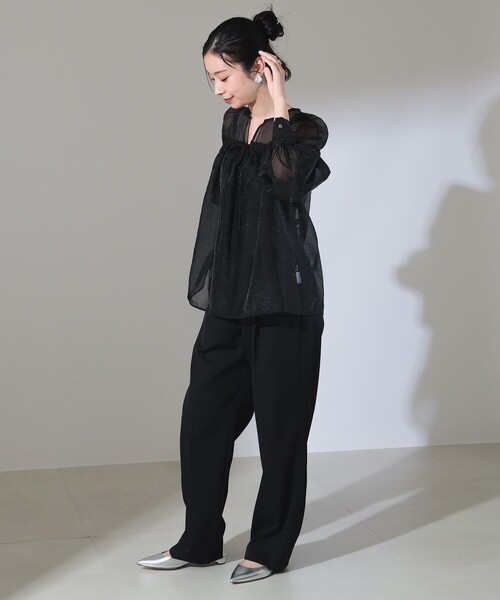 Demi-Luxe BEAMS（デミルクス ビームス）の「シアー オーガンジーブラウス（シャツ/ブラウス・レディース・レッド系その他2/ブラック・36/38）」の17枚目の写真