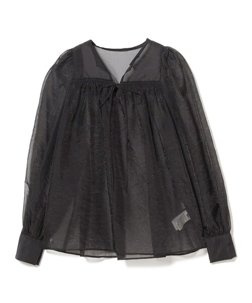 新品未使用beams Demi Luxe オーガンジーブラウス Demi-Luxe BEAMS（デミルクス ビームス）オーガンジー リボンタイ