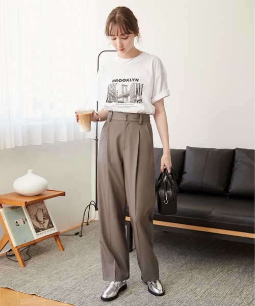 ANGIE(アンジー)の「フォトプリント Tシャツ(半袖)(Tシャツ/カットソー・レディース・ブラック系その他/ブラック/ホワイト/ホワイト系その他・MEDIUM/LARGE)」の10枚目の写真