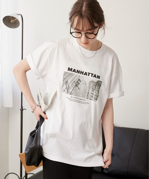 ANGIE(アンジー)の「フォトプリント Tシャツ(半袖)(Tシャツ/カットソー・レディース・ブラック系その他/ブラック/ホワイト/ホワイト系その他・MEDIUM/LARGE)」の20枚目の写真