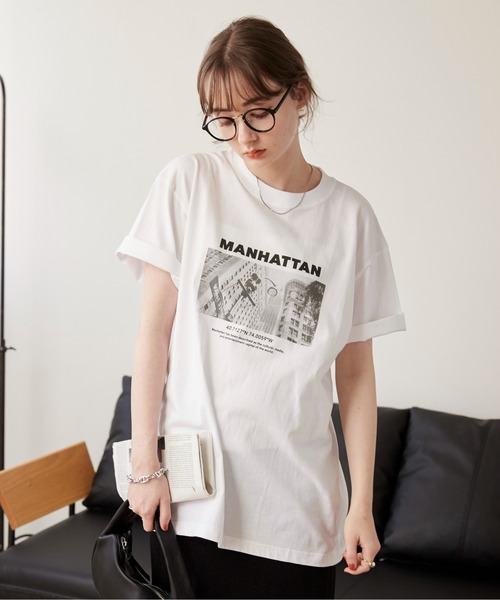 ANGIE(アンジー)の「フォトプリント Tシャツ(半袖)(Tシャツ/カットソー・レディース・ブラック系その他/ブラック/ホワイト/ホワイト系その他・MEDIUM/LARGE)」の17枚目の写真