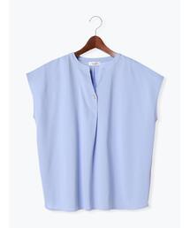 【吸水速乾・接触冷感】スキッパーパールボタントップス