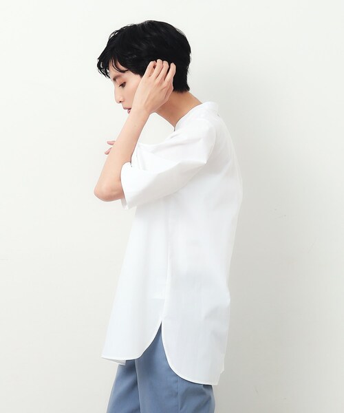 OPAQUE.CLIP(オペークドットクリップ)の「◆スキッパータックスリーブブラウス【洗濯機洗い可】(シャツ/ブラウス・レディース・ブラック/ライトブルー/ネイビー/ホワイト・38/40/42)」の17枚目の写真