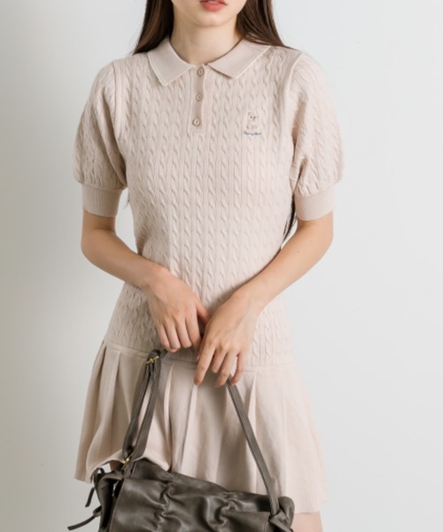 OLIVE des OLIVE(オリーブデオリーブ)の「ネコ刺繍ニットワンピ(ワンピース・レディース・トップグレー/ピンク/オフホワイト/ブラック・FREE)」の21枚目の写真