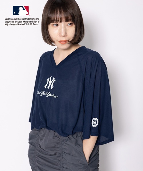 LEPSIM(レプシィム)の「MLB シアープリント5分袖T 127581(Tシャツ/カットソー・レディース・オフホワイト/ホワイト/ネイビー・FREE)」の3枚目の写真