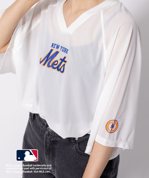 LEPSIM(レプシィム)の「MLB シアープリント5分袖T 127581(Tシャツ/カットソー・レディース・オフホワイト/ホワイト/ネイビー・FREE)」の2枚目の写真