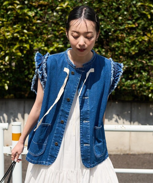 FREAK'S STORE（フリークスストア）の「デニムフリルベスト