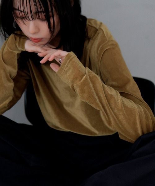 LIAN(リアン)の「シアーベロアトップス(Tシャツ/カットソー・レディース・ブラック/グレー/オフホワイト/マスタード・FREE)」の18枚目の写真