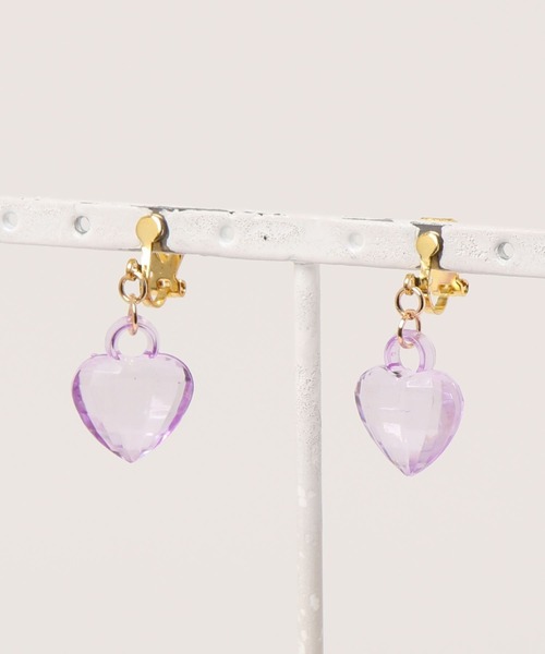VIBGYOR(ヴィブジョー)の「【charme by pimo 】ハート イヤリング キッズアクセサリー(MA)(イヤリング・レディース・オレンジ/イエロー/パープル/ピンク系その他/ブルー/グリーン/ピンク/レッド・FREE)」の5枚目の写真