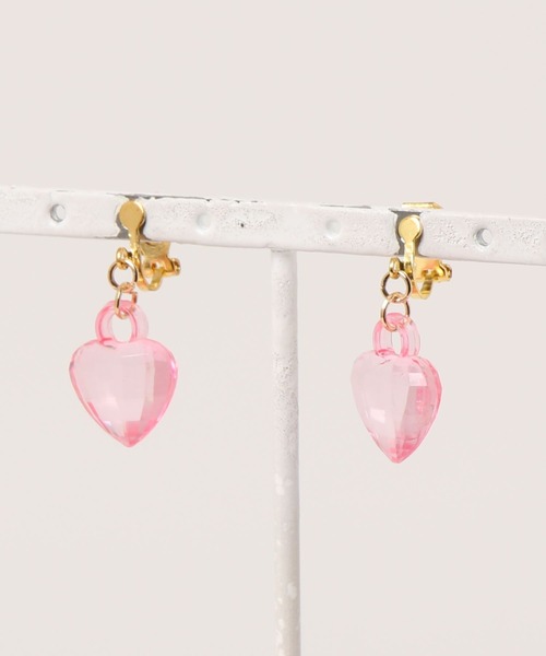 VIBGYOR(ヴィブジョー)の「【charme by pimo 】ハート イヤリング キッズアクセサリー(MA)(イヤリング・レディース・オレンジ/イエロー/パープル/ピンク系その他/ブルー/グリーン/ピンク/レッド・FREE)」の1枚目の写真